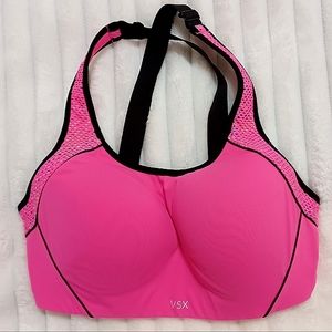 VSX Victorias Secret Sports Bra 36D Crossback Wire-free Mesh Neon Straps! Padded